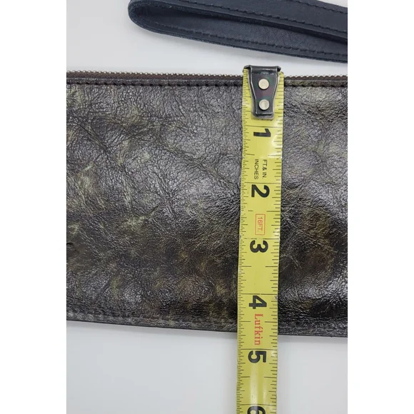 Patricia Nash Italian Leather St Croce Wristlet Tooled Turquoise Brown Bag - Picture 7 of 9